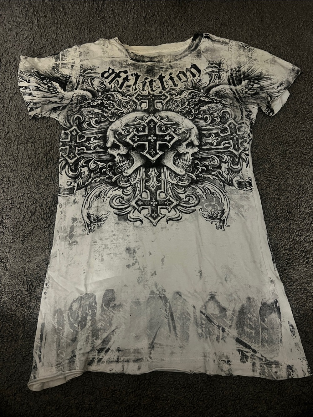 Vintage Affliction Los Angeles Black and White Logo Tee